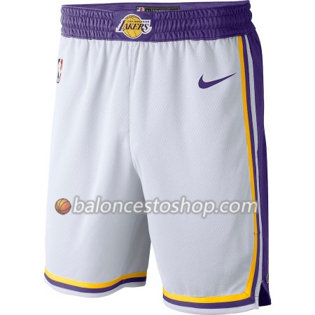 Los Angeles Lakers Hombre Pantalones Blanco 2018-19 Nike Swingman